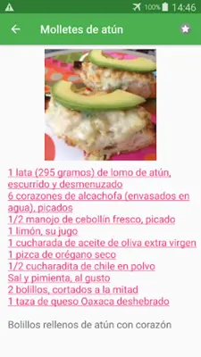 Recetas de sándwiches y tortas gratis sin internet android App screenshot 0