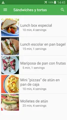 Recetas de sándwiches y tortas gratis sin internet android App screenshot 1