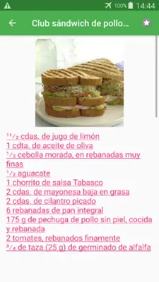 Recetas de sándwiches y tortas gratis sin internet android App screenshot 6