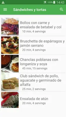 Recetas de sándwiches y tortas gratis sin internet android App screenshot 7